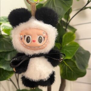 CUSTOM Black and White Panda Plush Keychain